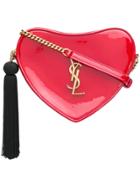 Saint Laurent Tasselled Heart Shaped Shoulder Bag - Red