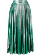 Gucci Pleated Metallic Skirt - Green