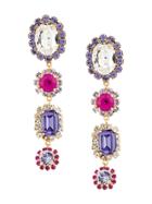 Dolce & Gabbana Gemstone And Crystal Drop Earrings - Pink & Purple