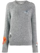 Stella Mccartney Animal And Floral Print Motifs Sweater - Grey