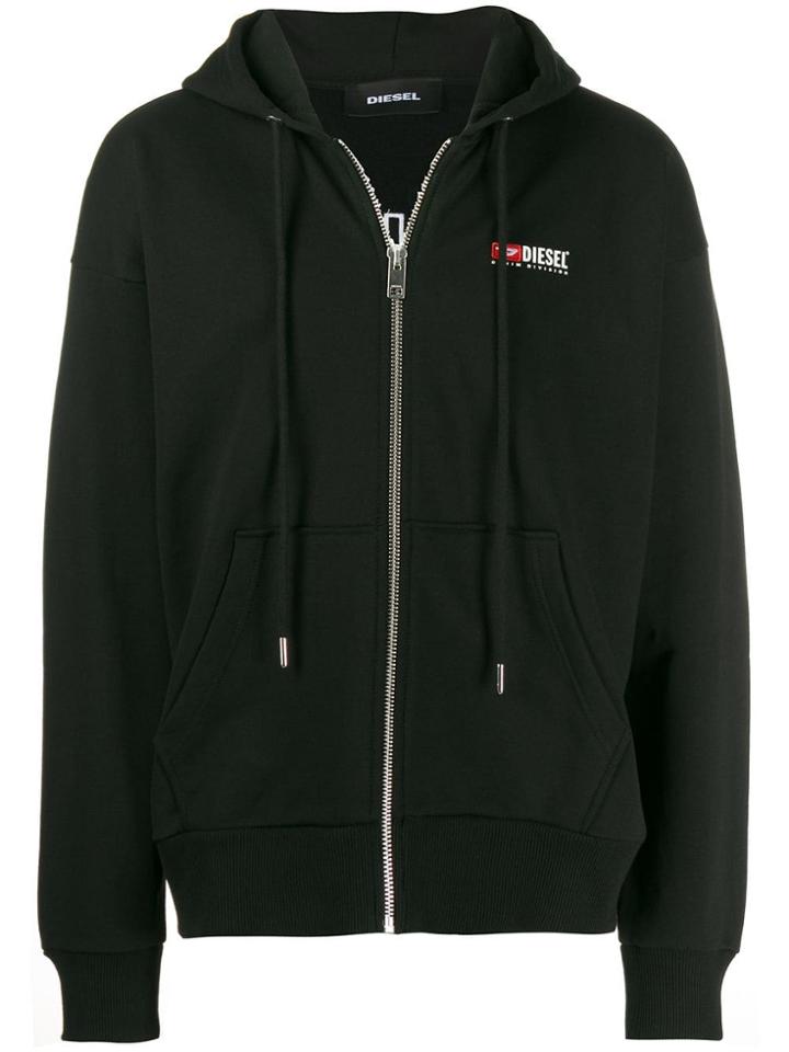 Diesel Zip-up Logo Hoodie - Black