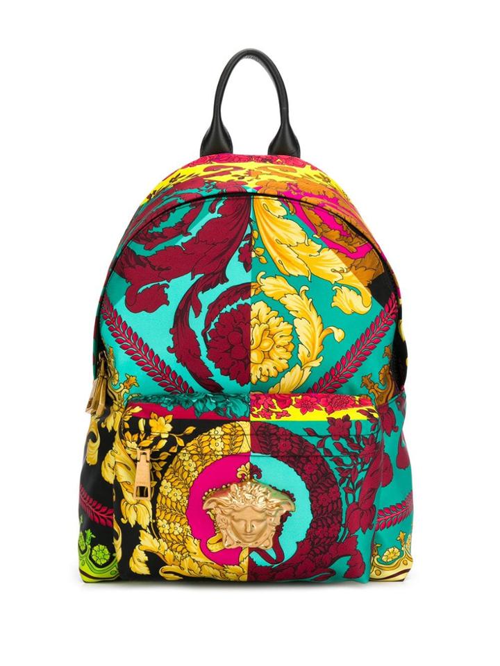 Versace Baroque Print Backpack - Blue