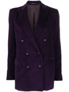 Tagliatore Double-breasted Fitted Blazer - Purple