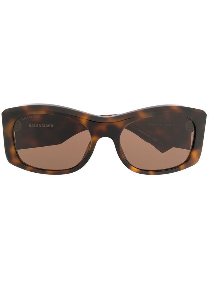 Balenciaga Eyewear Thick Round Sunglasses - Brown