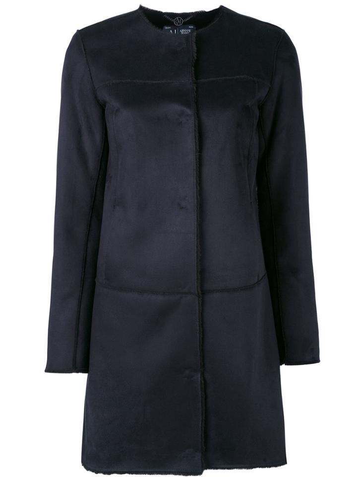 Armani Jeans Single-breased Coat - Blue