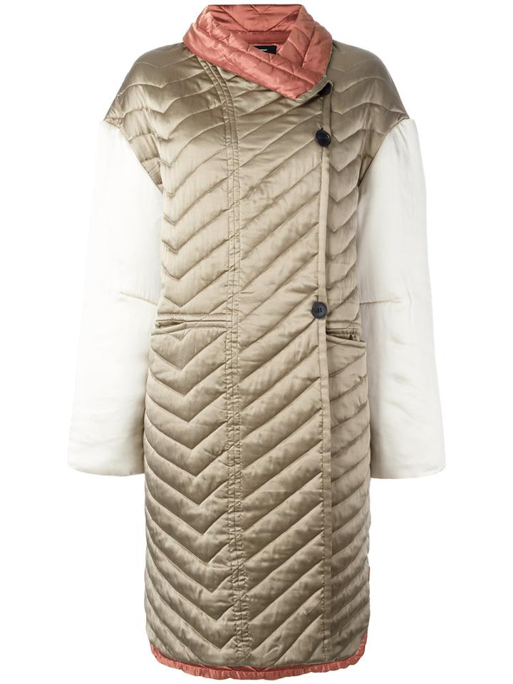 Isabel Marant Quilted Coat, Women's, Size: 40, Nude/neutrals, Silk/cotton