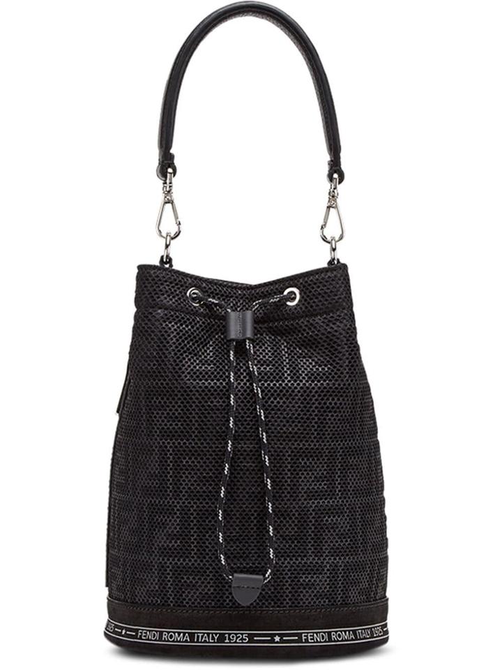 Fendi Mon Tresor Ff Print Bucket Bag - Black