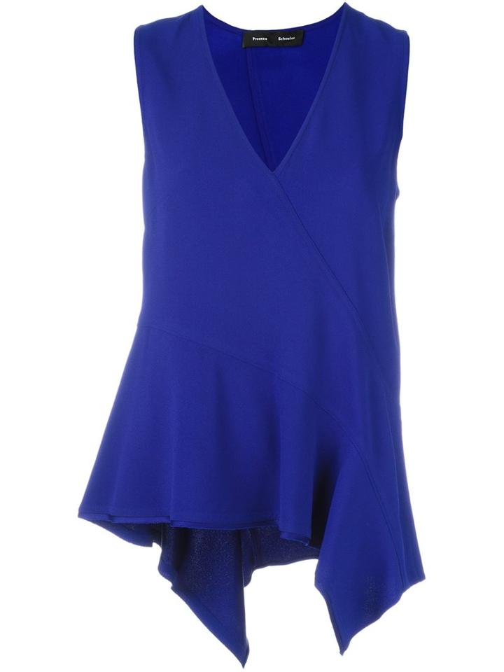 Proenza Schouler Draped Tank Top, Women's, Size: 6, Blue, Acetate/viscose