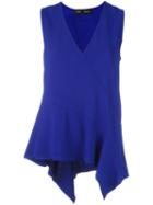 Proenza Schouler Draped Tank Top, Women's, Size: 6, Blue, Acetate/viscose