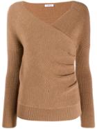 P.a.r.o.s.h. Wrap-style Knitted Sweater - Brown