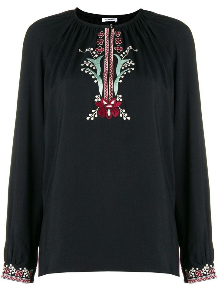 Vilshenko Embroidered Flared Sweater - Black