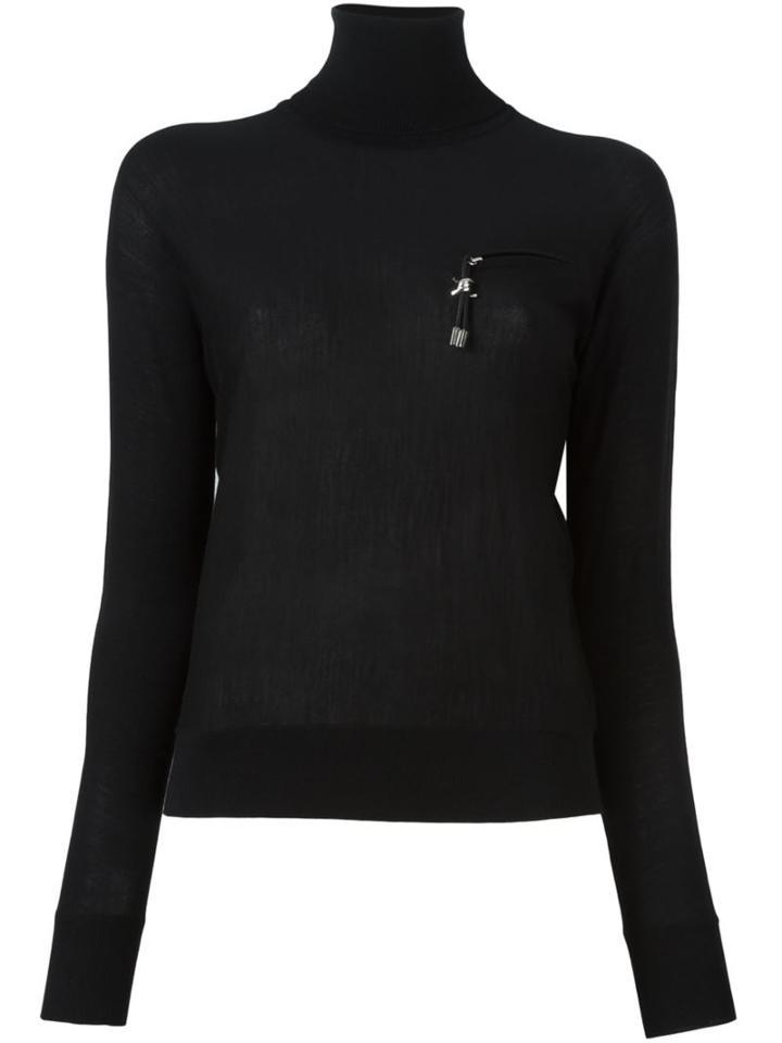 Dsquared2 Chest Pocket Turtleneck Jumper, Women's, Size: Medium, Black, Wool