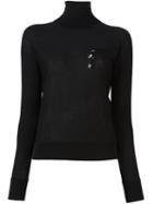 Dsquared2 Chest Pocket Turtleneck Jumper, Women's, Size: Medium, Black, Wool