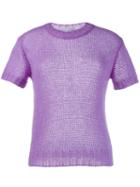 Prada Mohair Chunky Cable Knit Top - Purple