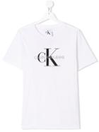 Calvin Klein Kids Teen Logo Print T-shirt - White