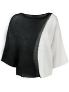 Fabiana Filippi Sheer Two-tone Knitted Top - Black