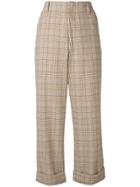 Acne Studios Loose Fit Plaid Trousers - Brown