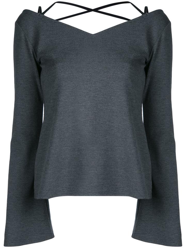 Le Ciel Bleu - Heart Shaped Top - Women - Nylon/polyurethane/rayon - 36, Grey, Nylon/polyurethane/rayon