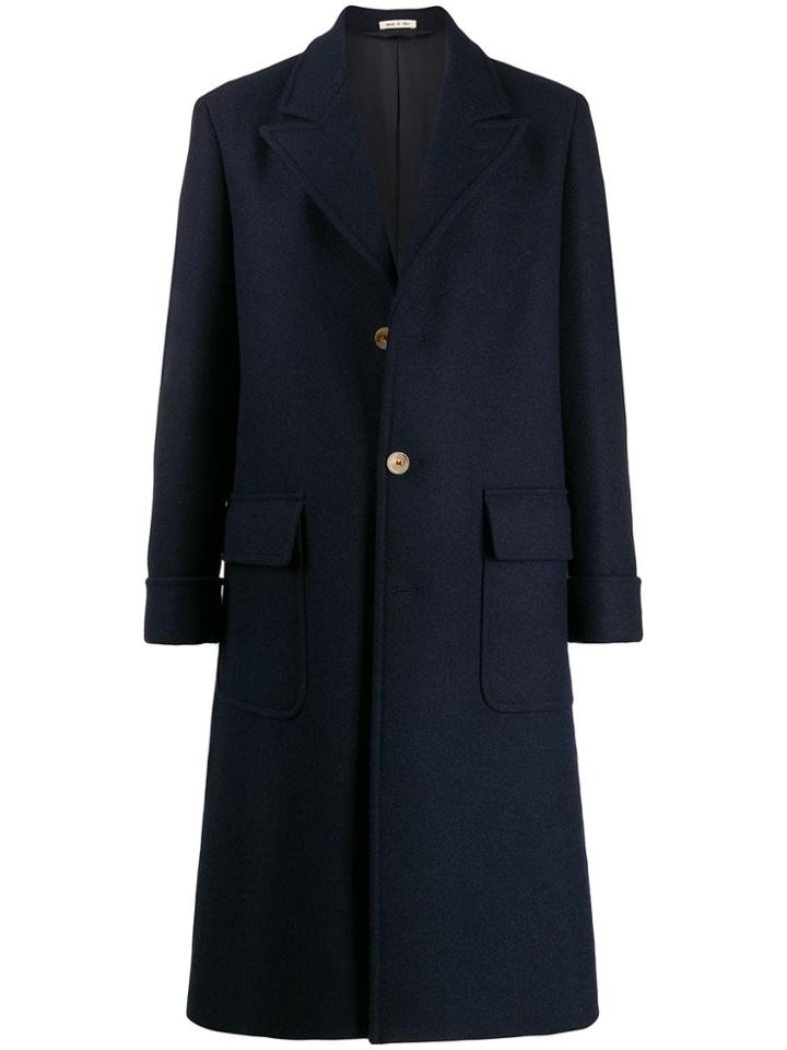 Marni Patch Pockets Single Breasted Coat - Blue