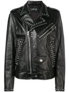 Overcome Skull Biker Jacket - Black