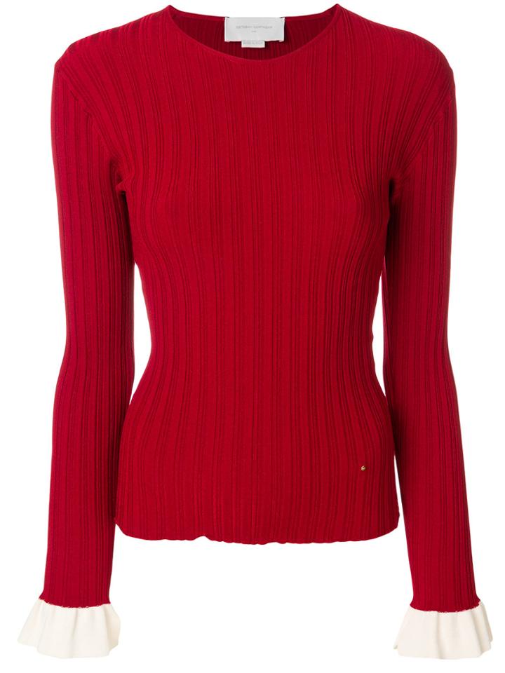 Esteban Cortazar Ribbed Flared Cuff Sweater