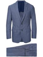 Striped Single-breasted Suit - Men - Cupro/wool - 48, Blue, Cupro/wool, Estnation
