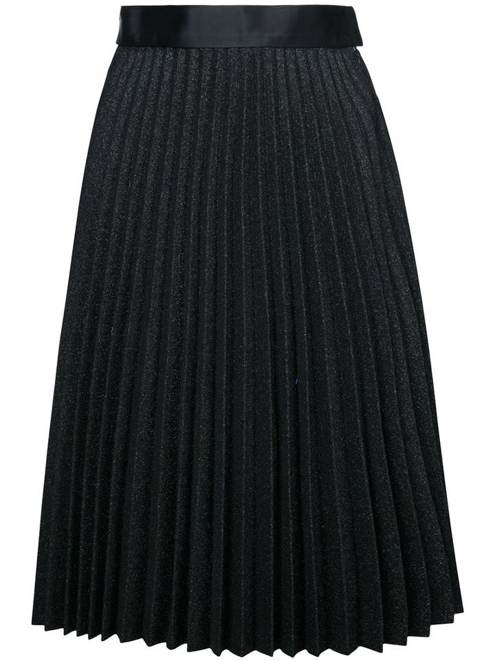 Romance Was Born - Pleated Glitter Skirt - Women - Polyester - 12, Black, Polyester
