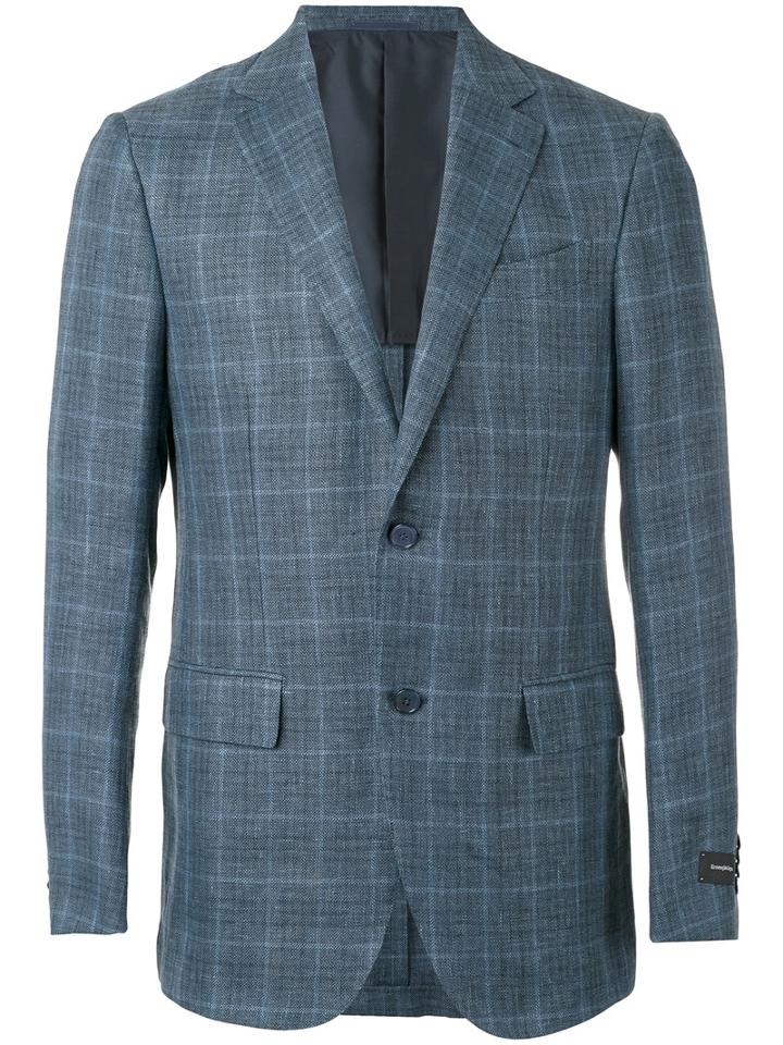 Ermenegildo Zegna - Milano Easy Blazer - Men - Silk/linen/flax/cupro/wool - 54, Blue, Silk/linen/flax/cupro/wool