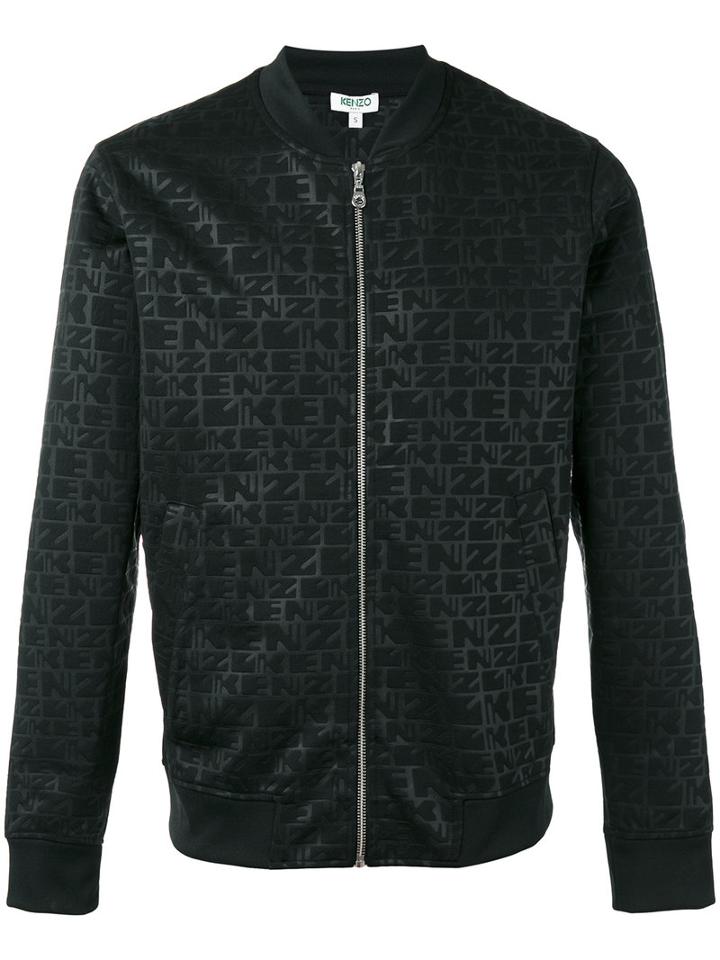 Kenzo Logo Print Bomber Jacket, Men's, Size: Small, Black, Polyester/polyamide