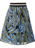 Dorothee Schumacher Floral Print Skirt, Women's, Size: 5, Blue, Polyamide/polyester/wool