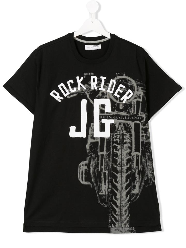 John Galliano Kids Teen Logo Print T-shirt - Black