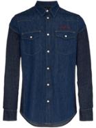 Alexander Mcqueen Two Tone Denim Shirt - Blue