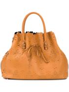 Ermanno Scervino Floral Laser-cut Tote - Brown