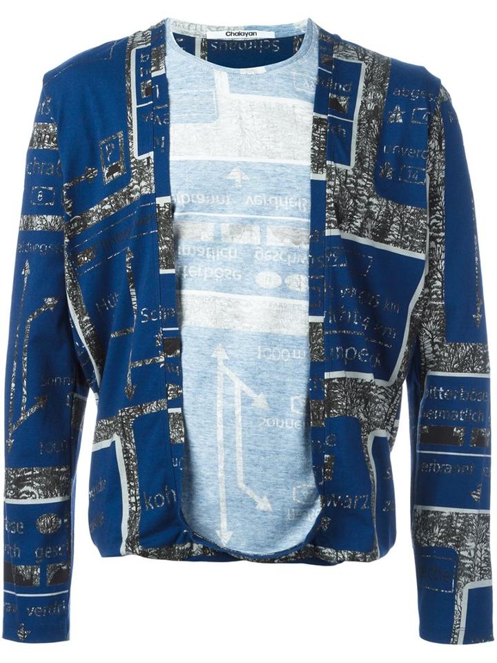 Chalayan 'transformer' Cardigan, Men's, Size: Large, Blue, Cotton/spandex/elastane