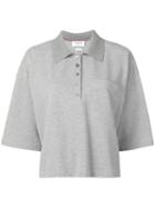 Thom Browne Piqué Cotton Oversized Pocket Polo - Grey