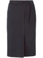 Yves Saint Laurent Vintage Front Slit Skirt, Women's, Size: 36, Blue