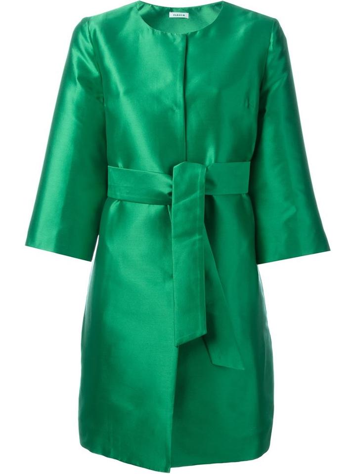P.a.r.o.s.h. Pulp Coat, Women's, Size: M, Green, Polyester/silk