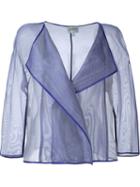 Armani Collezioni Organza Jacket, Women's, Size: 46, Blue, Silk