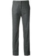 Armani Collezioni - Turn Up Hem Trousers - Women - Spandex/elastane/cashmere/virgin Wool - 44, Grey, Spandex/elastane/cashmere/virgin Wool