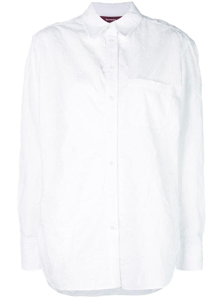 Sies Marjan Crinkle Effect Button-up Shirt - White