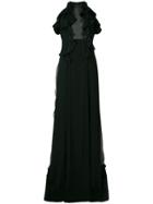Dsquared2 Ruffle Trim Evening Dress - Black
