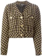 Chanel Vintage Cropped Bouclé Jacket, Women's, Size: 38, Black