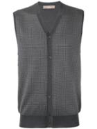 Cruciani - Geometric Pattern Vest - Men - Silk/cashmere - 50, Brown, Silk/cashmere