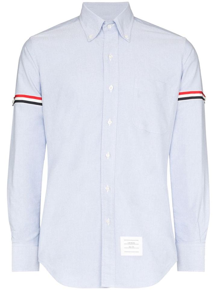Thom Browne Tricolour Armband Cotton Shirt - Blue