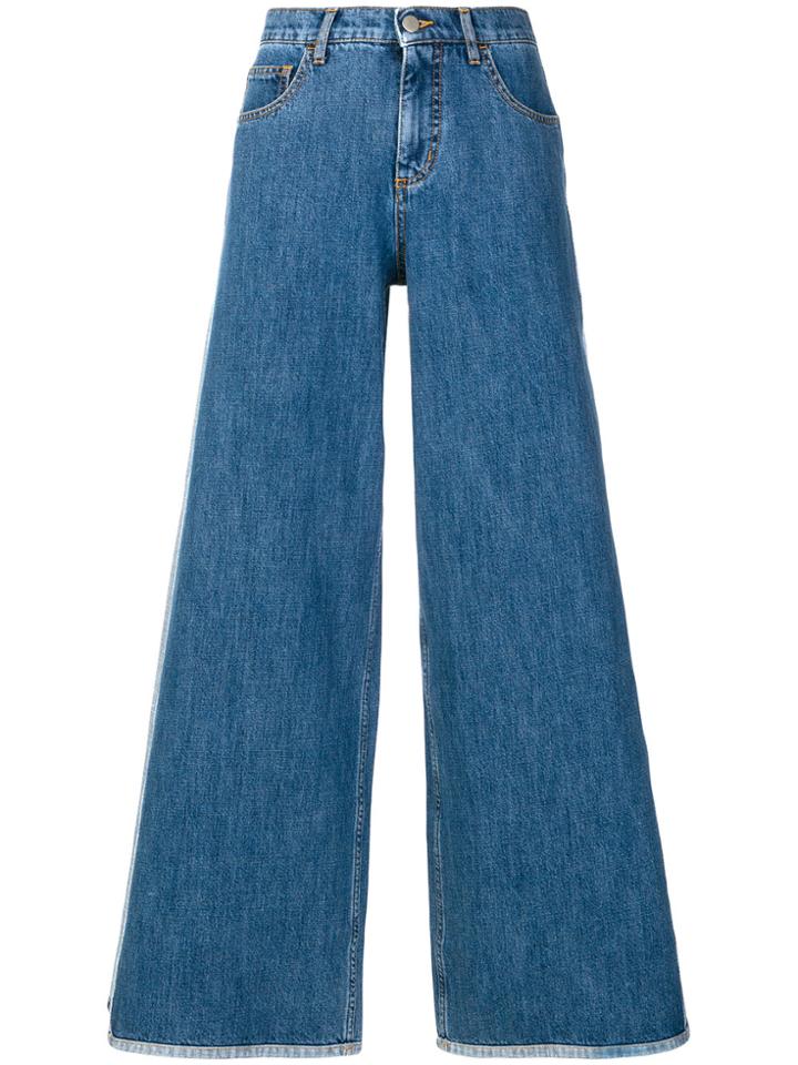 Andrea Ya'aqov Panelled Duo-tone Flared Jeans - Blue