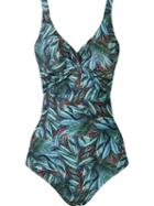 Lygia & Nanny Open Back Printed Swimsuit, Women's, Size: 42, Blue, Polyamide/spandex/elastane