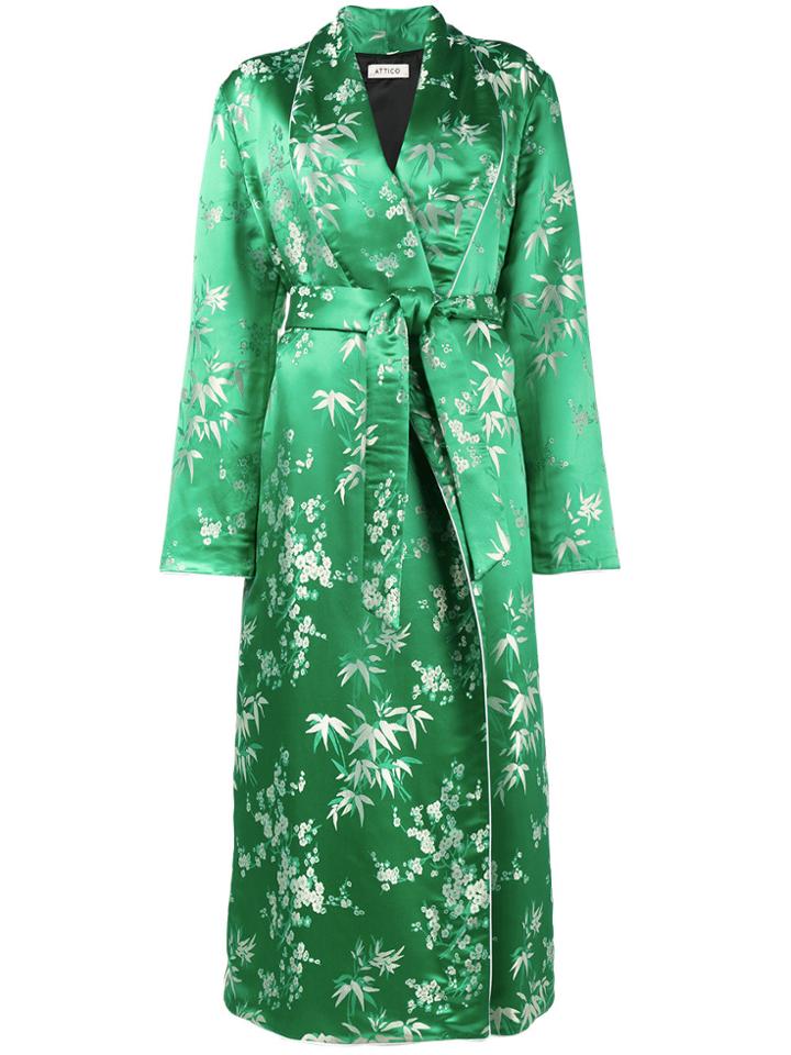 Attico Nora Jacquard Robe - Green