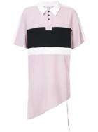 Chin Mens Asymmetric Polo Shirt - Pink & Purple