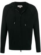 Canali Zipped Knit Hoodie - Black