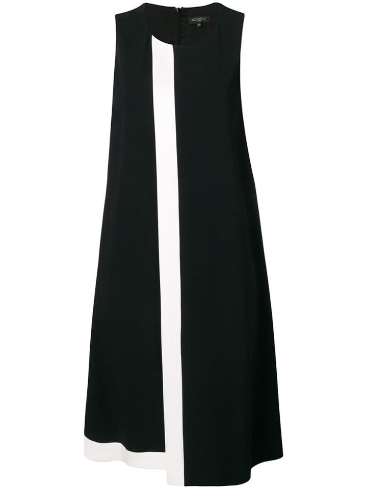 Antonelli Contrast Panel Asymmetric Dress - Black